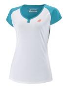 Damski top do tenisa BABOLAT PLAY CAP SLEEVE (biało-zielony)