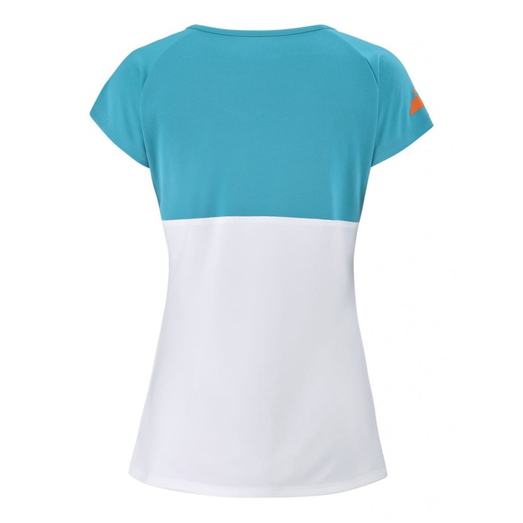 Damski top do tenisa BABOLAT PLAY CAP SLEEVE (biało-zielony)
