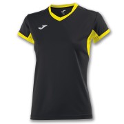 JOMA T-SHIRT CHAMPION IV BLACK-YELLOW S/S WOMAN