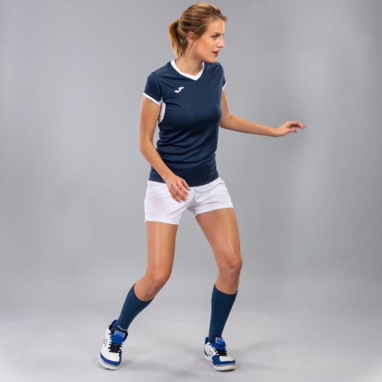 JOMA T-SHIRT CHAMPION IV NAVY-WHITE S/S WOMAN