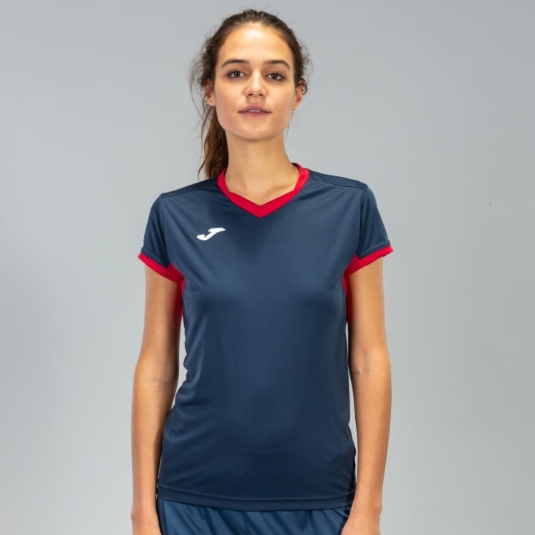 JOMA T-SHIRT CHAMPION IV NAVY-RED S/S WOMAN