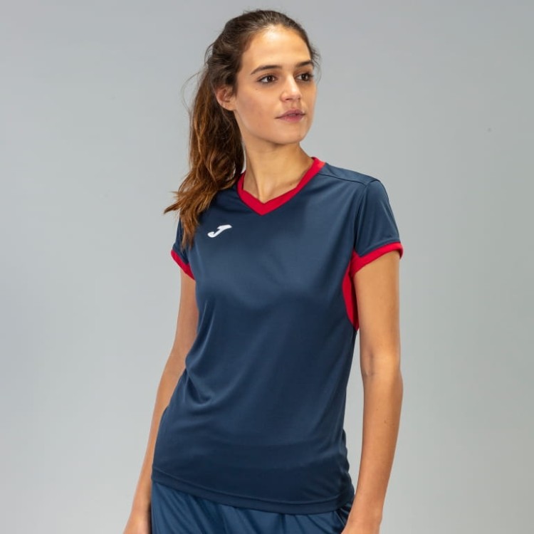 JOMA T-SHIRT CHAMPION IV NAVY-RED S/S WOMAN