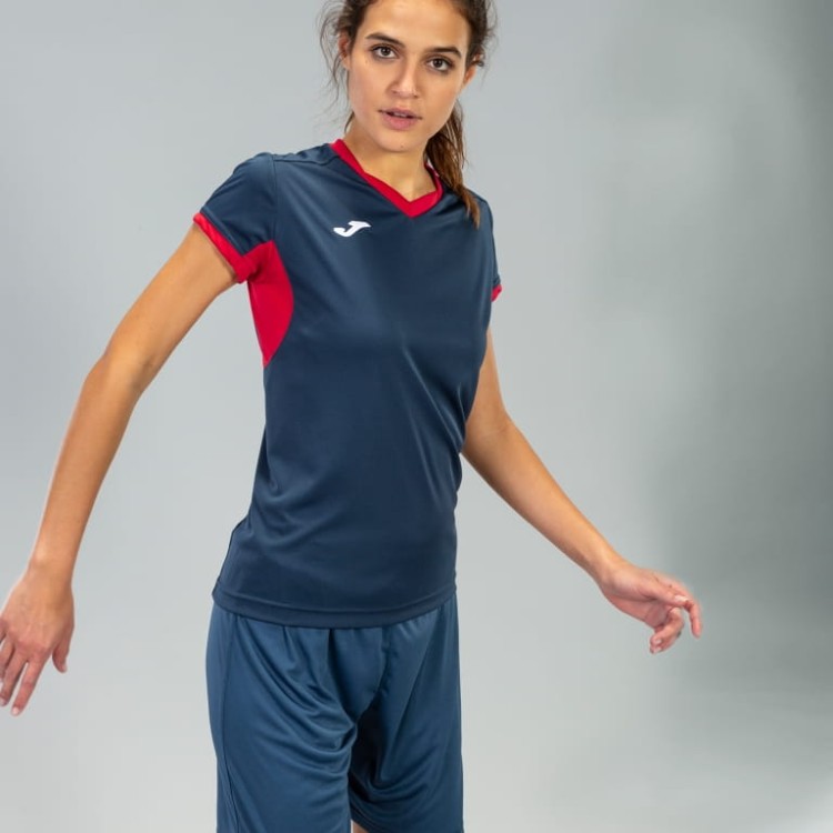 JOMA T-SHIRT CHAMPION IV NAVY-RED S/S WOMAN