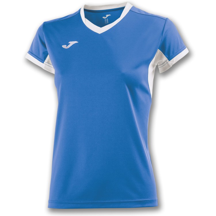 JOMA T-SHIRT CHAMPION IV ROYAL-WHITE S/S WOMAN