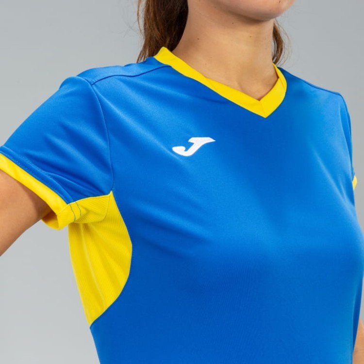 JOMA T-SHIRT CHAMPION IV ROYAL-YELLOW S/S WOMAN