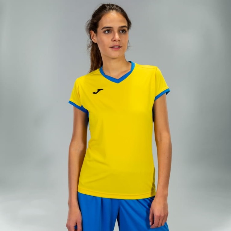 JOMA T-SHIRT CHAMPION IV YELLOW-ROYAL S/S WOMAN