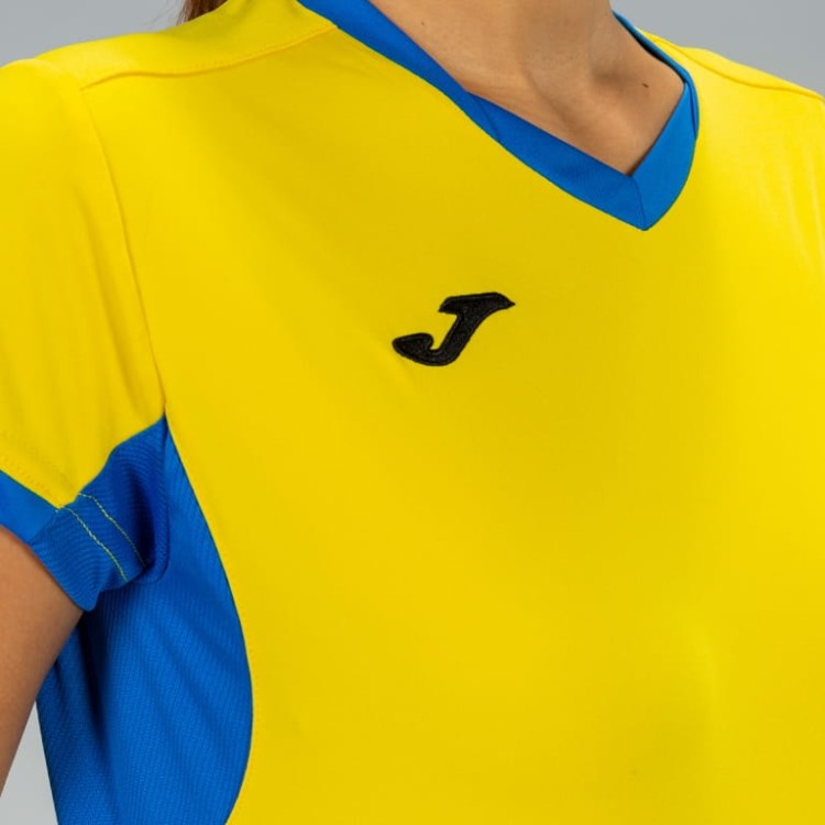 JOMA T-SHIRT CHAMPION IV YELLOW-ROYAL S/S WOMAN