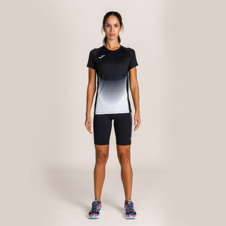 JOMA T-SHIRT ELITE VI BLACK-WHITE S/S WOMAN