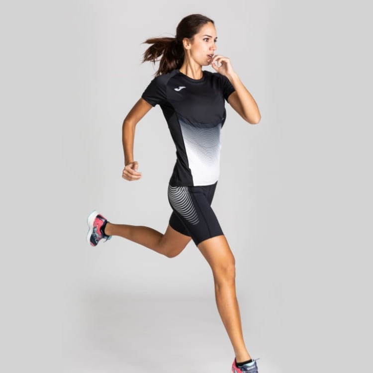 JOMA T-SHIRT ELITE VI BLACK-WHITE S/S WOMAN