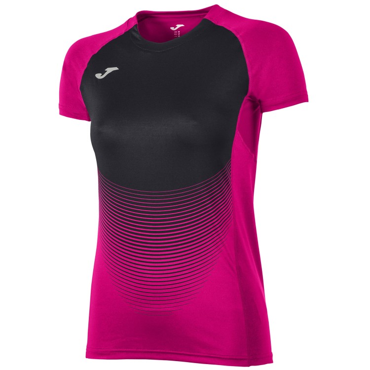 JOMA T-SHIRT ELITE VI PINK-BLACK S/S WOMAN