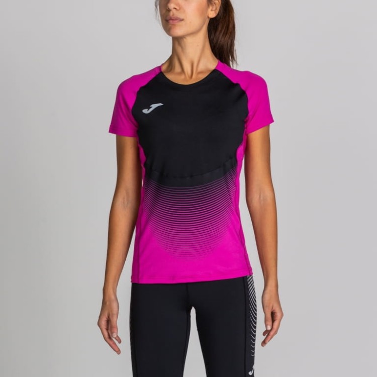 JOMA T-SHIRT ELITE VI PINK-BLACK S/S WOMAN