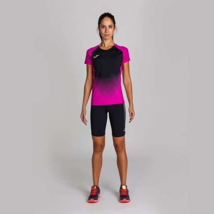 JOMA T-SHIRT ELITE VI PINK-BLACK S/S WOMAN