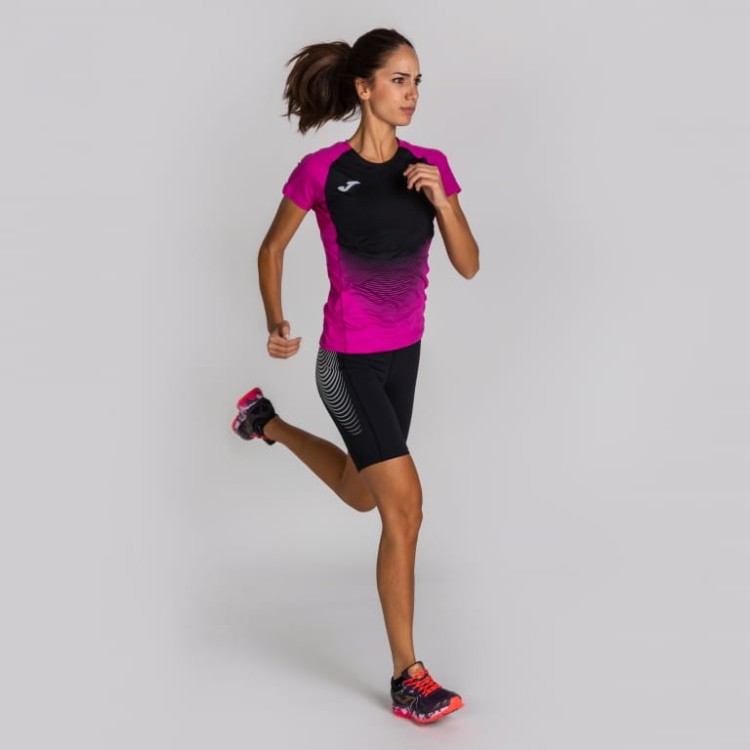 JOMA T-SHIRT ELITE VI PINK-BLACK S/S WOMAN