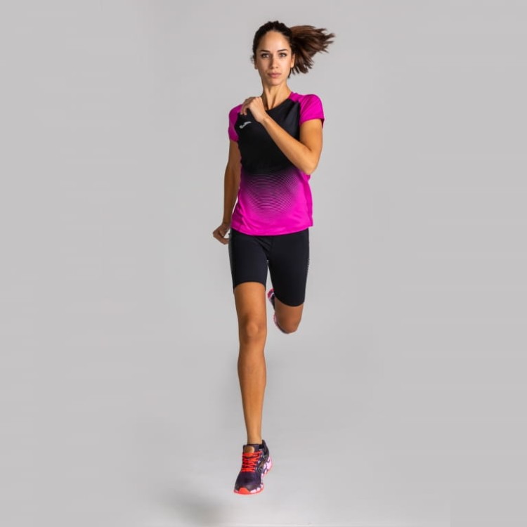 JOMA T-SHIRT ELITE VI PINK-BLACK S/S WOMAN